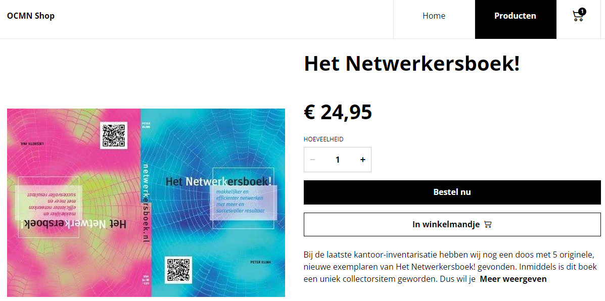 Het Netwerkersboek! is verkrijgbaar in de OCMN Shop